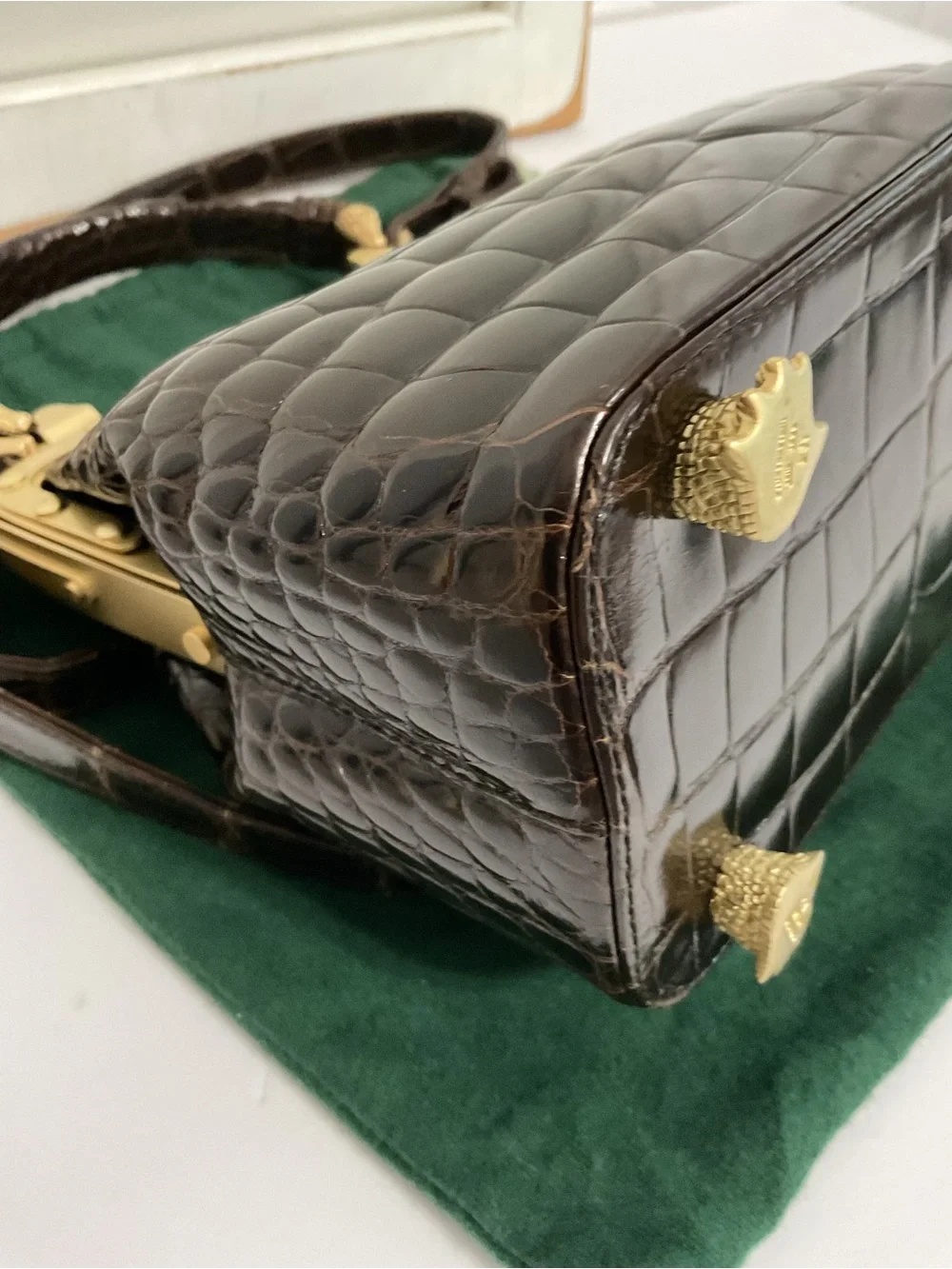 Barry Kieselstein-Cord Vintage Alligator Trophy Frame Bag